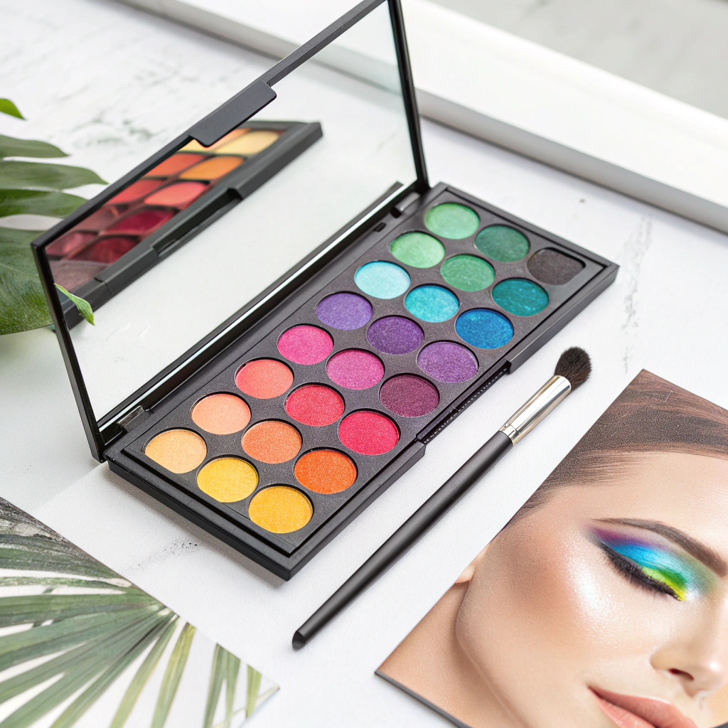 Gold and pink eyeshadow palette