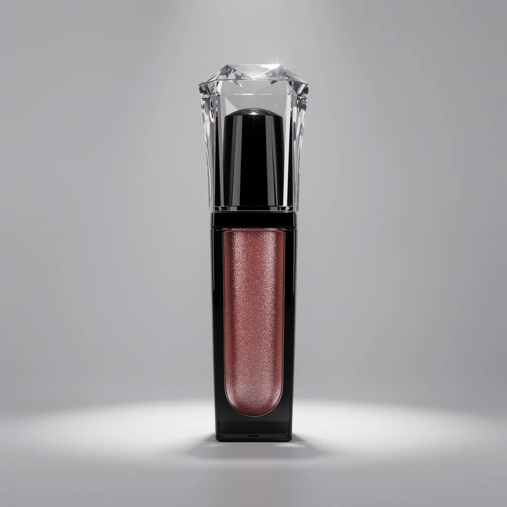 High shine lip gloss application